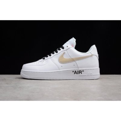 Nike Air Force 1 Low Beyaz / Siyah / Altın Kaykay Ayakkabı Türkiye - NSDI8HLB